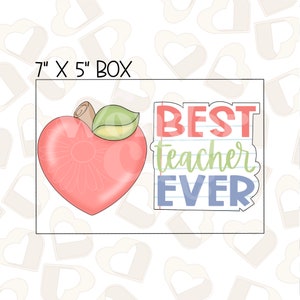 Best Teacher Ever Set of 2 Cookie Cutter- Back to School Cookie Cutters- School Cookie Cutters