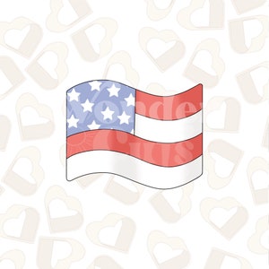 Waving Flag Cookie Cutter-Fourth of July Cookie Cutter