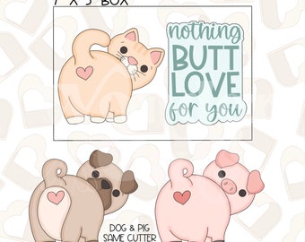 Butt Love Set of 2 Cookie Cutter - Valentine&#39;s Day Cookie Cutters