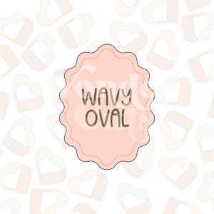 Wavy Oval Cookie Cutter- Shape Cookie Cutters- Plaque Cookie Cutters