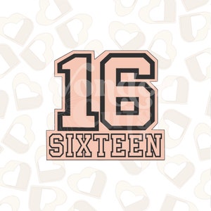 Varsity Number 16 Cookie Cutter- Number Cookie Cutters