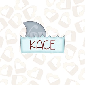 Shark Fin Name Plaque Cookie Cutter- Shark Cookie Cutter