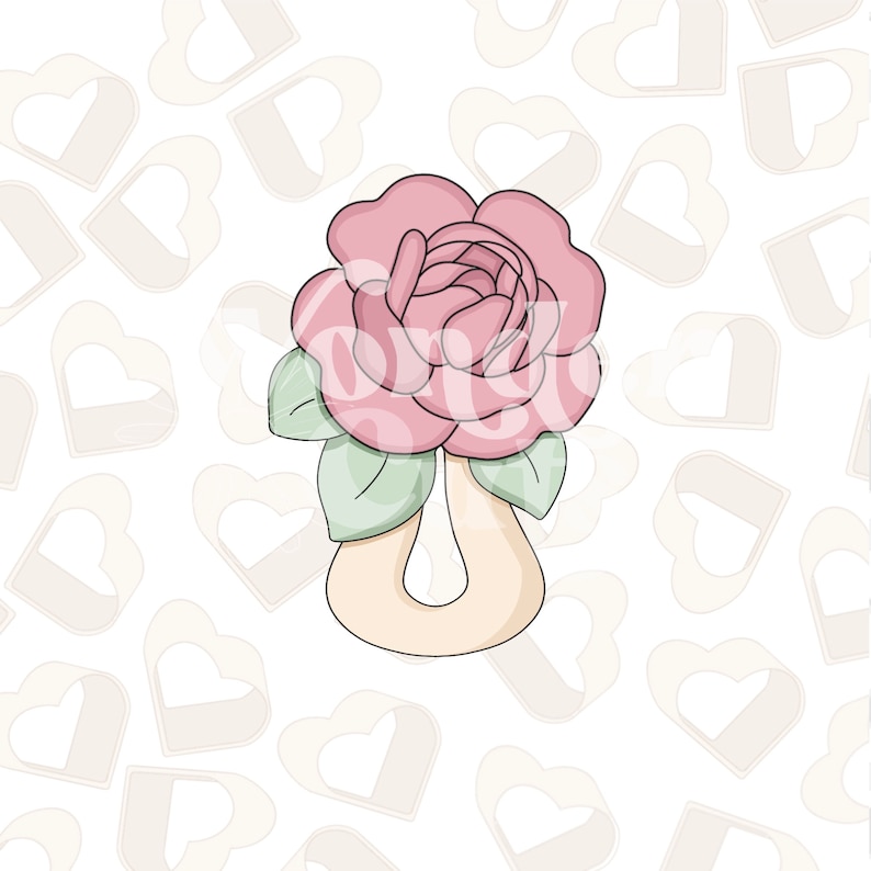 Floral Baby Rattle Cookie Cutter- Baby Cookie Cutters - Etsy