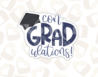 Con-GRAD-ulations Plaque Cookie Cutter- Graduation Cookie Cutters