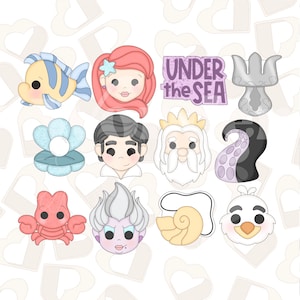 Mermaid Princess Set of 12 Cookie Cutter- Under the Sea Cookie Cutter - Mermaid Cookie Cutter