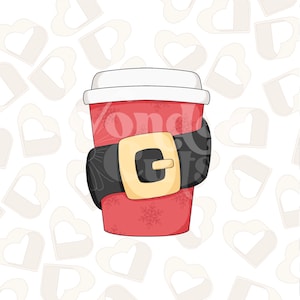 Santa Belt Coffee Cup Cookie Cutter- Christmas Cookie Cutters