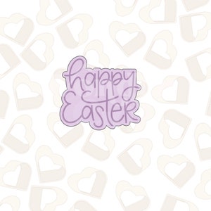 Happy Easter Plaque Cookie Cutter- Easter Cookie Cutters