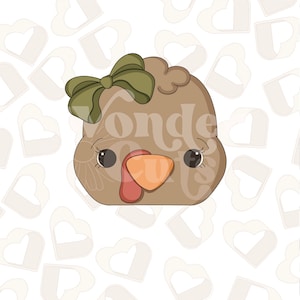 2024 Girly Truthahnkopf-Ausstechform - Herbstausstechform - Thanksgiving-Ausstechform