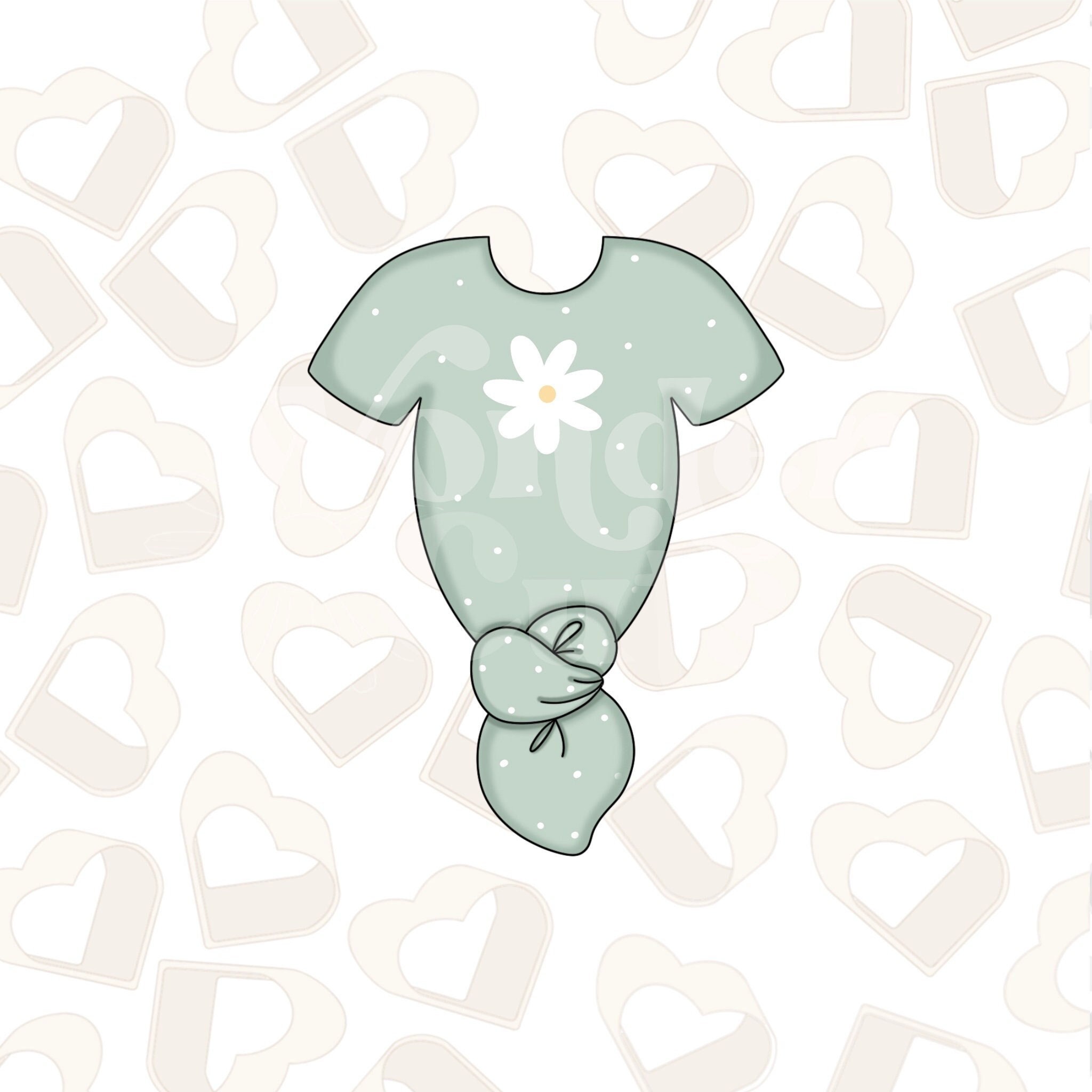 【for HoneyBABY様 】オーダー品 Knotted Onesie Cookie Cutter - Bee Cookie Cutter - Baby Cookie