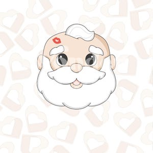 Bald Santa Cookie Cutter- Christmas Cookie Cutters- Winter Cookie Cutters