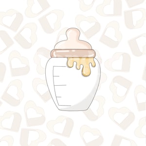 Baby Bottle 2 Cookie Cutter - Bee Cookie Cutter - Baby Cookie Cutter