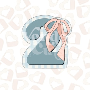 Coquette Number 2 Cookie Cutter- Number Cookie Cutters- Coquette Cookie Cutters