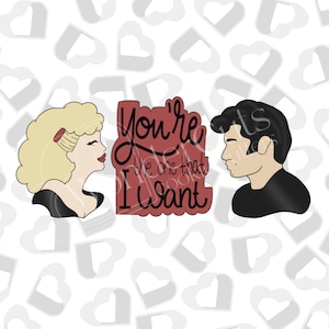 You're The One That I Want- Set of 3 Cookie Cutters- Valentine's Day