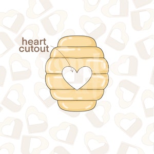 Bee Hive with Heart Cutout Cookie Cutter - Bee Cookie Cutter - Baby Cookie Cutter