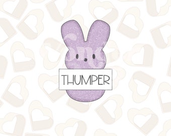 Marshmallow Bunny Name Plaque Cookie Cutter- Easter Cookie Cutters