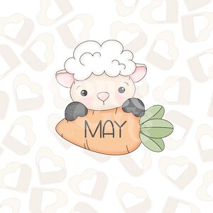 Lamb With Carrot Cookie Cutter- Easter Cookie Cutter- Easter Cookie Cutters