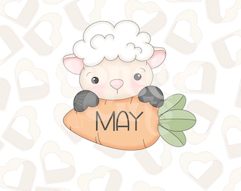 Tagliabiscotti a forma di agnello con carota - Tagliabiscotti pasquali - Tagliabiscotti pasquali