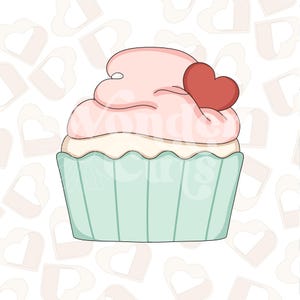 Valentine Cupcake Cookie Cutter- Valentine&#39;s Day Cookie Cutters- Valentine Cookie Cutters