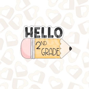 Hello Pencil Plaque Cookie Cutter- Back to School Cookie Cutters- School Cookie Cutters