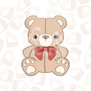 Valentine Teddy Cookie Cutter- Valentine&#39;s Day Cookie Cutters- Valentine Cookie Cutters
