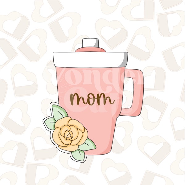 Floral Tumbler Cookie Cutter- Mother's Day Cookie Cutters