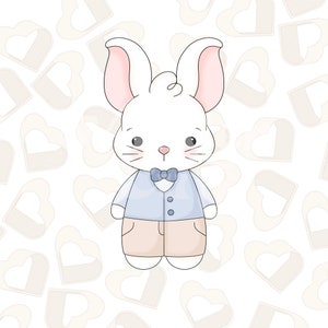 Boy Bunny Cookie Cutter- Easter Cookie Cutter- Easter Cookie Cutters