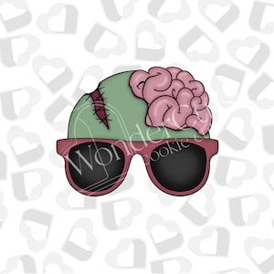 Zombie Head with Sunglasses Cookie Cutter