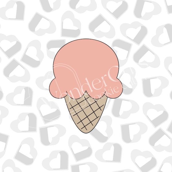 Ice Cream Cone- Cookie Cutter-Valentine's Day