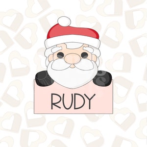 Santa Name Plaque Cookie Cutter- Christmas Cookie Cutters