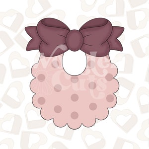 Scalloped Baby Bib with Bow Cookie Cutter