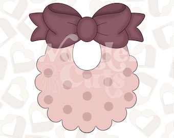 Scalloped Baby Bib with Bow Cookie Cutter
