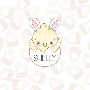 Happy Chick With Bunny Ears Cookie Cutter- Easter Cookie Cutter- Easter Cookie Cutters