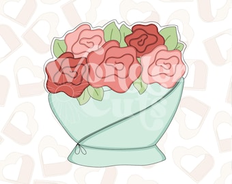 Chubby Bouquet Cookie Cutter- Valentine's Day Cookie Cutters- Valentine Cookie Cutters