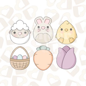 Easter Egg Pals Set of 6 Cookie Cutter - Easter Cookie Cutter