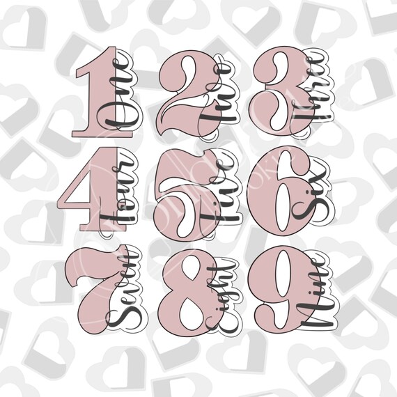 Worded Number Cookie Cutters1 Thru 9 Cookie Cutters Etsy