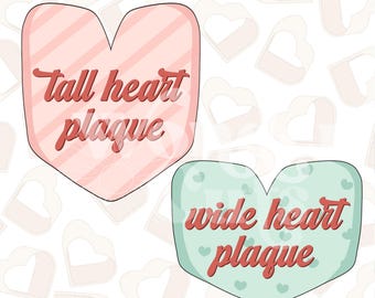 Heart Plaques Cookie Cutter- Valentine's Day Cookie Cutters- Valentine Cookie Cutters