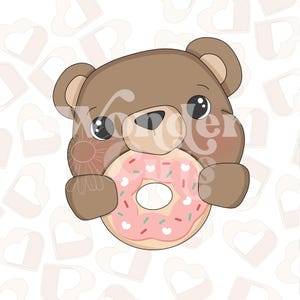 Schattige hongerige beer koekjesvorm - Valentijnsdag koekjesvormpjes - Valentijn koekjesvormpjes