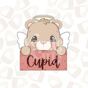Naamplaat cupidobeer Koekjesvormpjes - Valentijnsdag koekjesvormpjes - Valentijn koekjesvormpjes