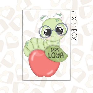 Bookworm and Apple Stack Set of 2 Cookie Cutter- Back to School Cookie Cutters- School Cookie Cutters