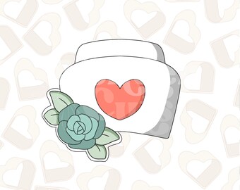Floral Nurse Hat Cookie Cutter- Nurse Appreciation Cookie Cutters