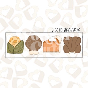 Thanksgiving Foodie Mini Cookie Cutters Set of 4- Fall Cookie Cutters- Thanksgiving Cookie Cutters