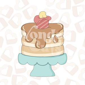 Pancake Cake with Candle Cookie Cutter- Birthday Cookie Cutter