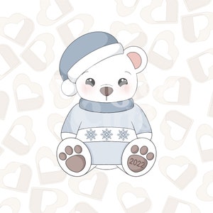 2022 Christmas Teddy Bear Cookie Cutter- Christmas Cookie Cutter