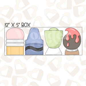 School Supplies Set of 4 Cookie Cutter- Back to School Cookie Cutters- School Cookie Cutters