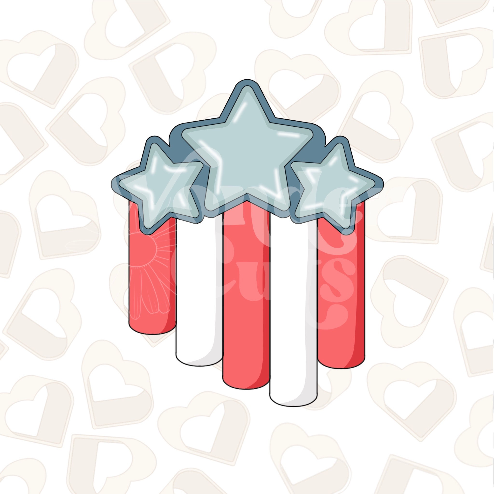 Stars with Stripes Cookie Cutter-Fourth of July Cookie Cutter