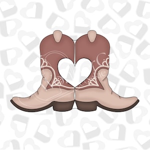 Cowboy Boots with Heart Cutout Cookie Cutter