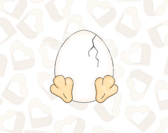Egg with Chick Feet Cookie Cutter- Easter Cookie Cutter- Easter Cookie Cutters