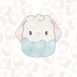 Chubby Bunny in Egg Cookie Cutter- Easter Cookie Cutter- Easter Cookie Cutters