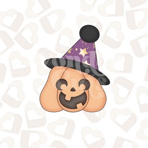 Pumpkin Wearing Hat Cookie Cutter- Halloween Cookie Cutter