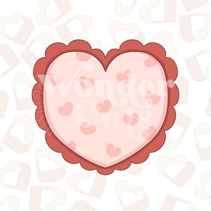 Scalloped Heart Cookie Cutter- Valentine&#39;s Day Cookie Cutters- Valentine Cookie Cutters